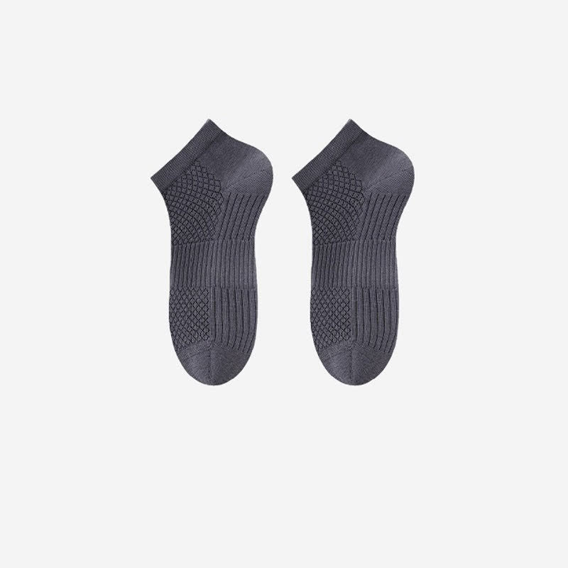 Chaussettes de cheville respirantes en soie glacée antibactérienne (5 paires) - Gris - EU39-44(US6-10) - image 9
