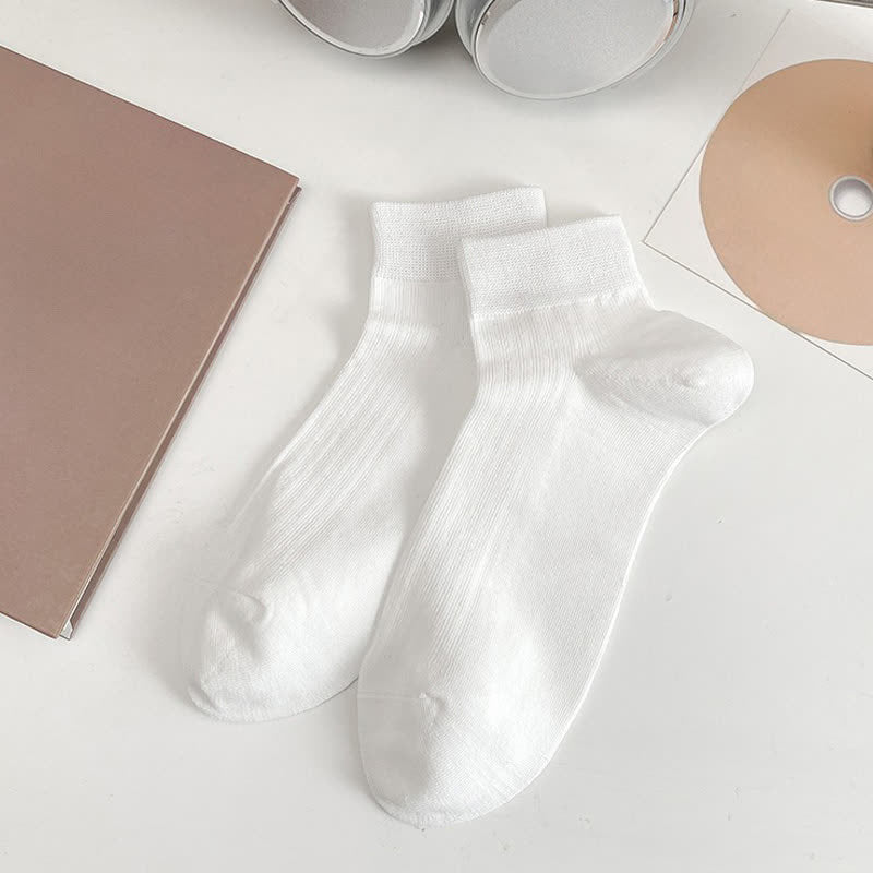 Chaussettes extensibles douces à la cheville (5 paires) - Blanc - UE36-44 (US3-10) - image 8
