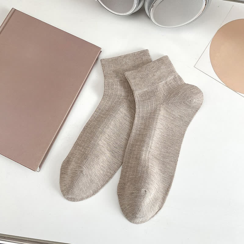 Chaussettes extensibles douces à la cheville (5 paires) - Kaki - UE36-44 (US3-10) - image 9