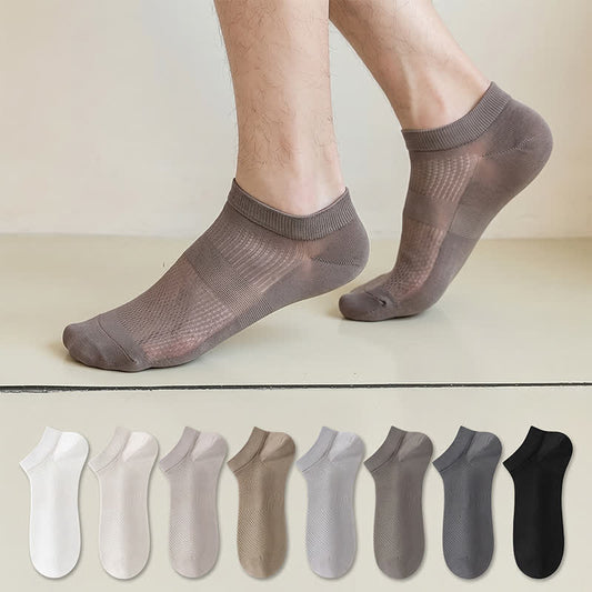 Chaussettes de cheville en soie respirante (8 paires) - Multicolore - UE36-44 (US3-10) - image 0