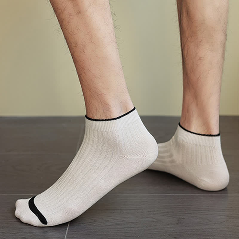 Chaussettes basses décontractées en bambou côtelé (5 paires) - image 2