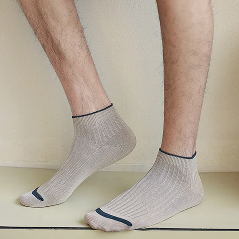 Chaussettes basses décontractées en bambou côtelé (5 paires) - image 1