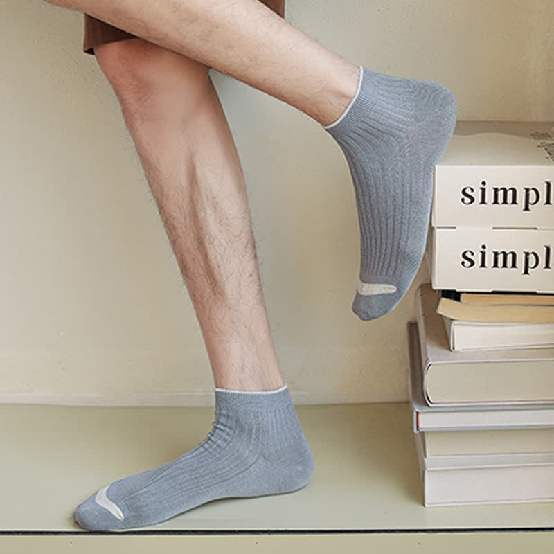Chaussettes basses décontractées en bambou côtelé (5 paires) - image 5