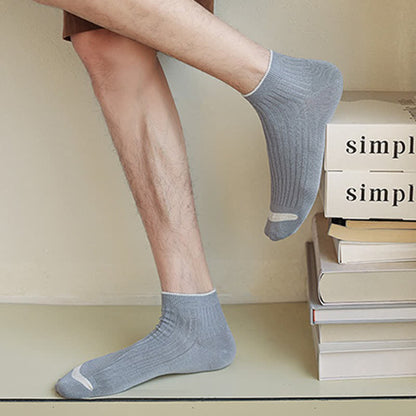 Chaussettes basses décontractées en bambou côtelé (5 paires) - image 5