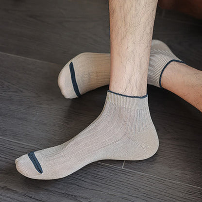 Chaussettes basses décontractées en bambou côtelé (5 paires) - image 3