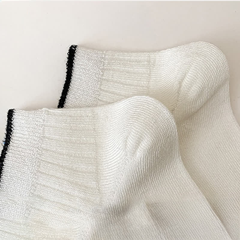 Chaussettes basses décontractées en bambou côtelé (5 paires) - image 8