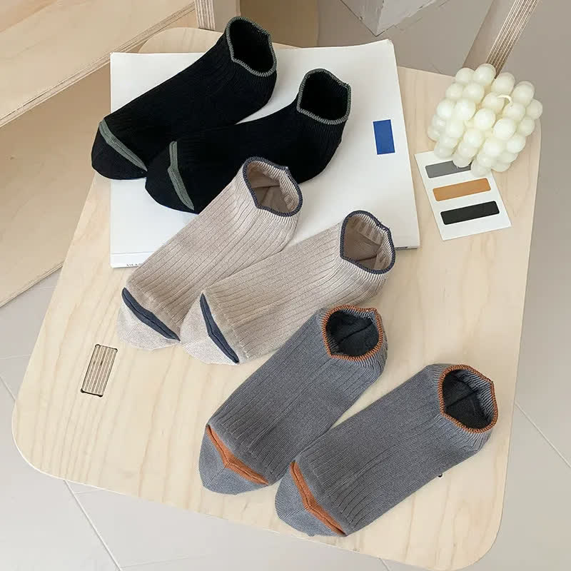 Chaussettes basses décontractées en bambou côtelé (5 paires) - image 10