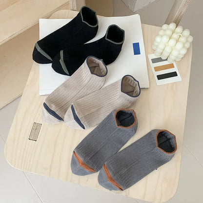 Chaussettes basses décontractées en bambou côtelé (5 paires) - image 10