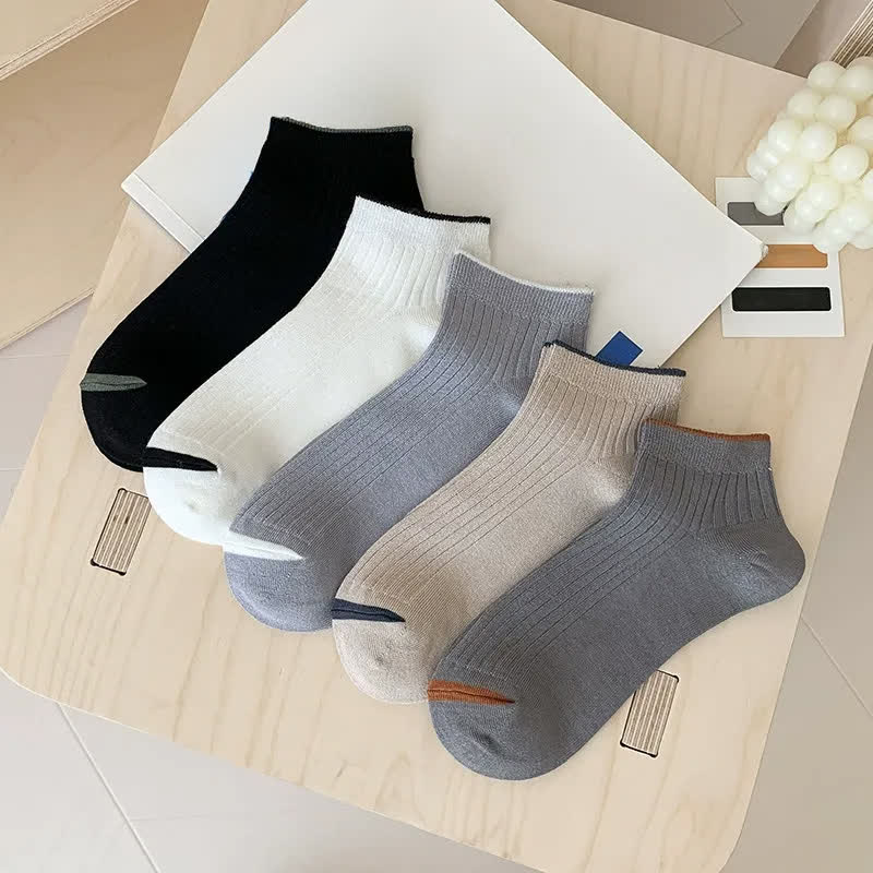Chaussettes basses décontractées en bambou côtelé (5 paires) - image 9