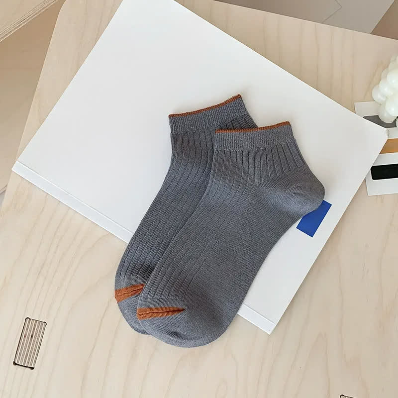 Chaussettes basses décontractées en bambou côtelé (5 paires) - Gris foncé - UE36-44 (US3-10) - image 13