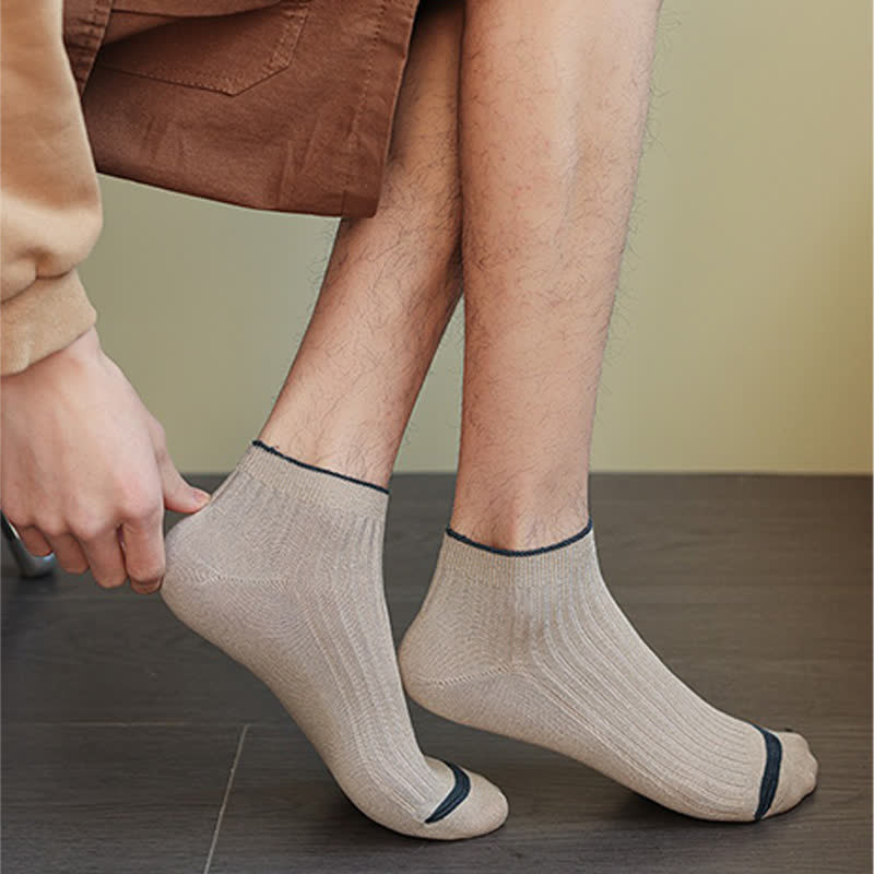 Chaussettes basses décontractées en bambou côtelé (5 paires) - image 4