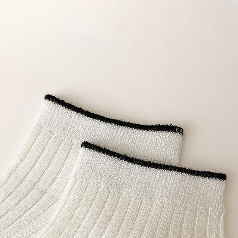 Chaussettes basses décontractées en bambou côtelé (5 paires) - image 6