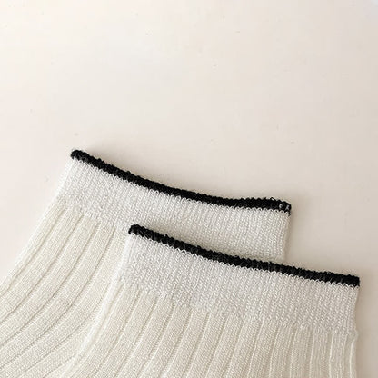 Chaussettes basses décontractées en bambou côtelé (5 paires) - image 6