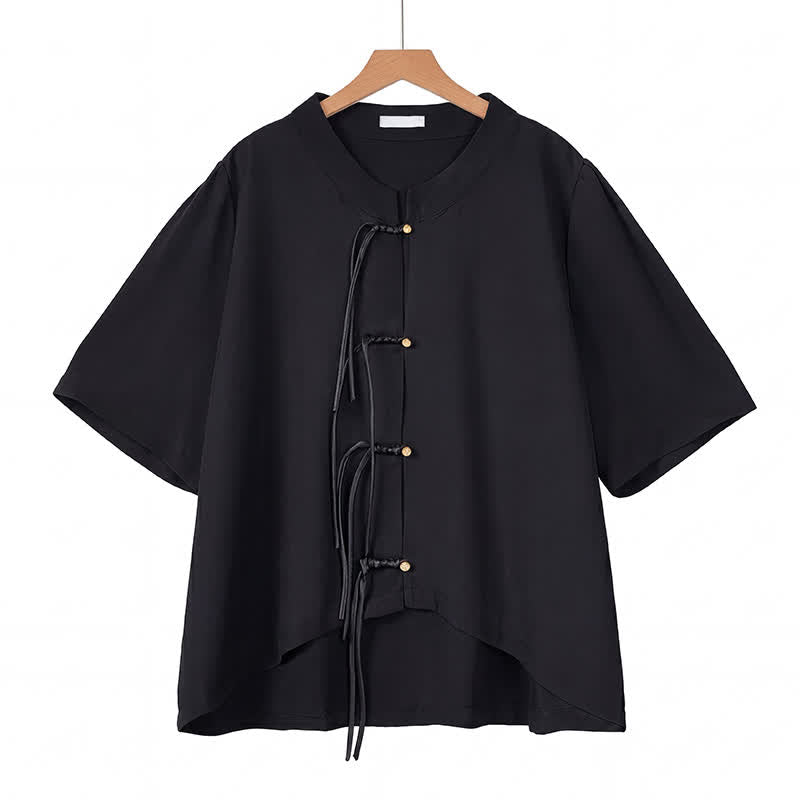 Ensemble haut et jupe grande taille à motif floral et nœud. - Blouse - 6XL - image 3
