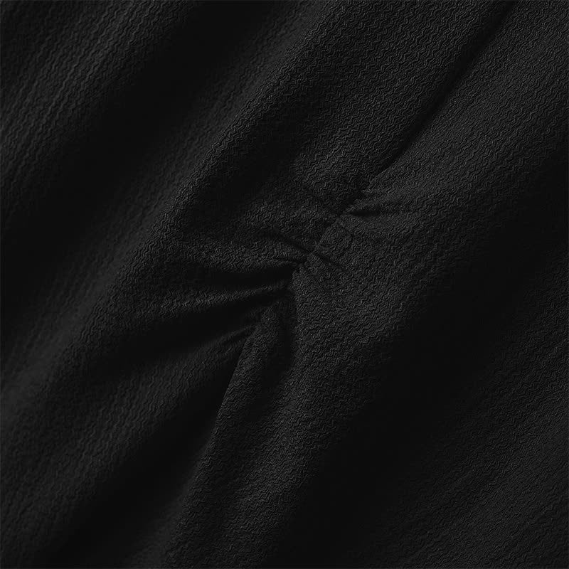 Tunique froncée à encolure en trou de serrure texturée grande taille - image 3