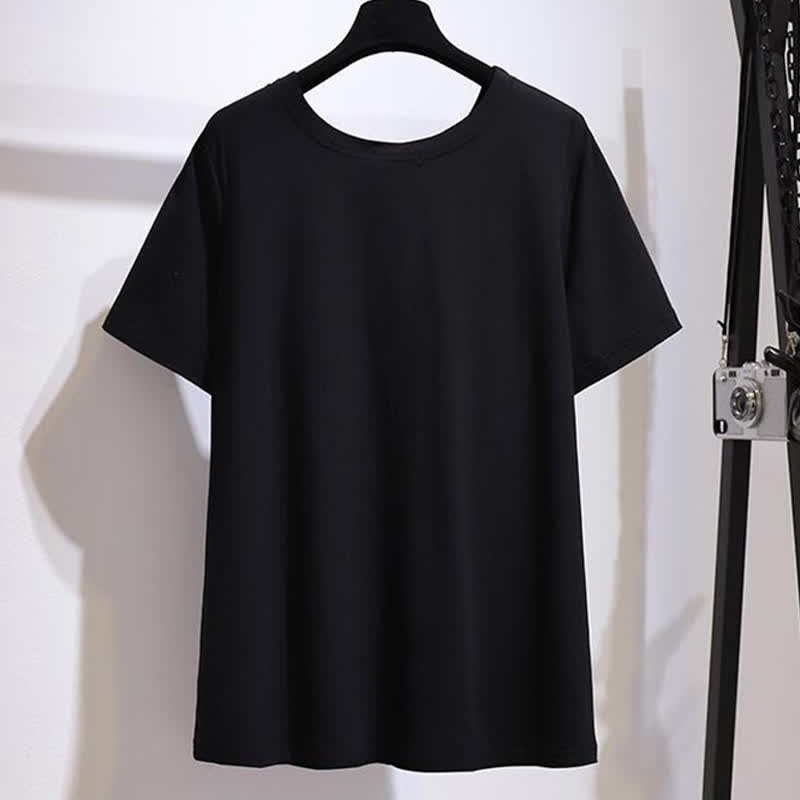 Blouse grande taille en coton stretch à col V torsadé sur le devant - image 2