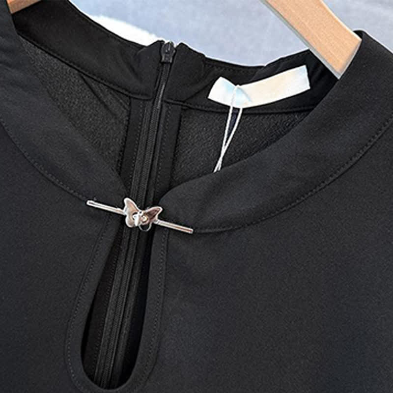 Robe midi élégante grande taille à col en V et ourlet à volants - image 2