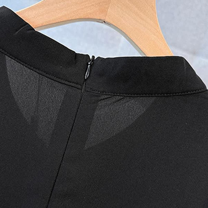 Robe midi élégante grande taille à col en V et ourlet à volants - image 3