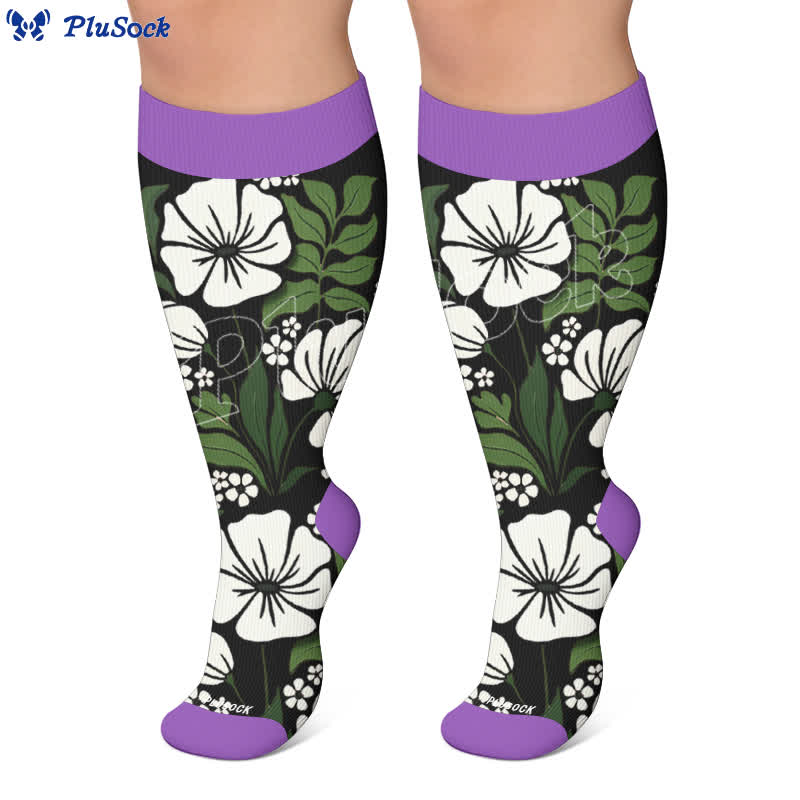 Chaussettes de compression Pastel Bloom grandes tailles - image 4
