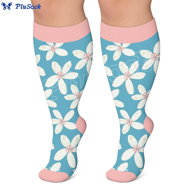 Chaussettes de compression Pastel Bloom grandes tailles - image 5