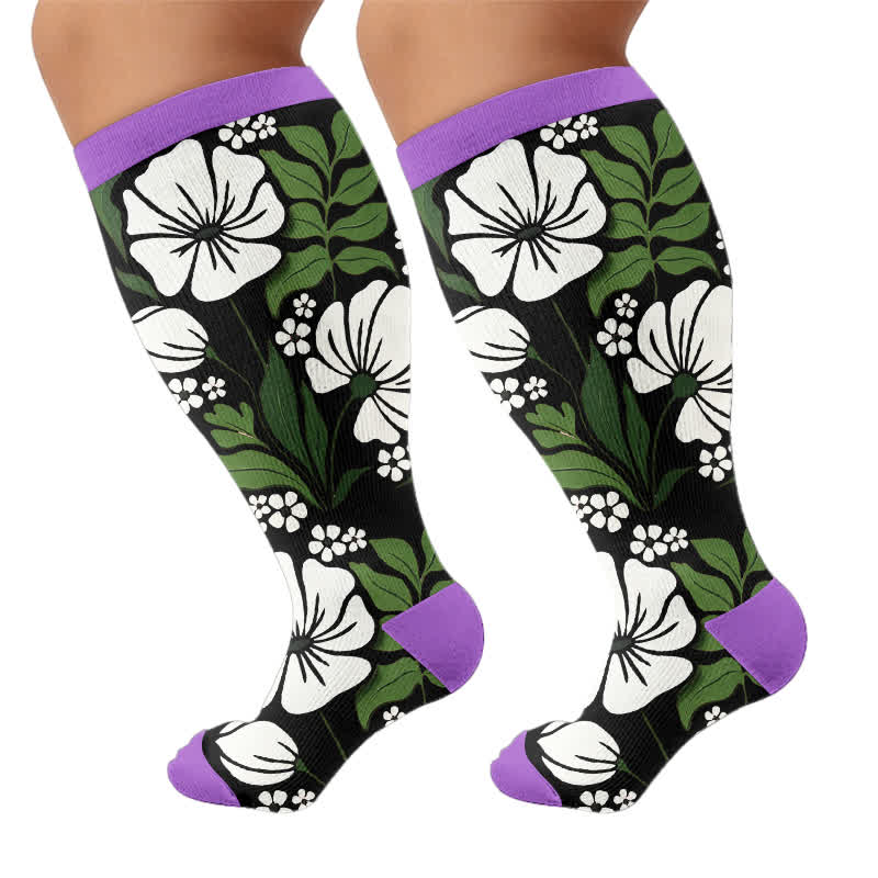 Chaussettes de compression Pastel Bloom grandes tailles - image 8
