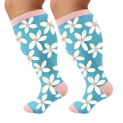 Chaussettes de compression Pastel Bloom grandes tailles - image 9