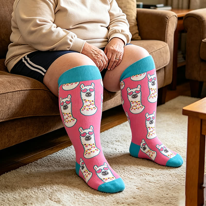 Chaussettes de compression Camel Palm grande taille - Rose - 4XL - image 2