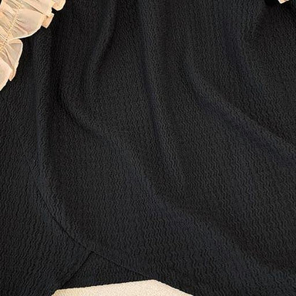 Ensemble haut asymétrique à volants et jupe midi fluide grande taille - image 3