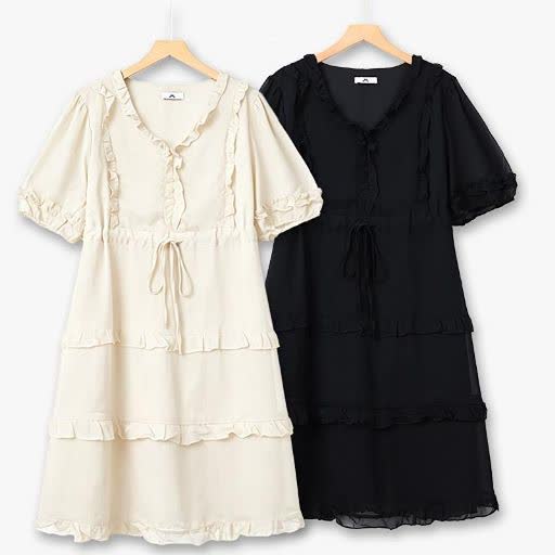Robe midi romantique à volants pour grandes tailles - image 0
