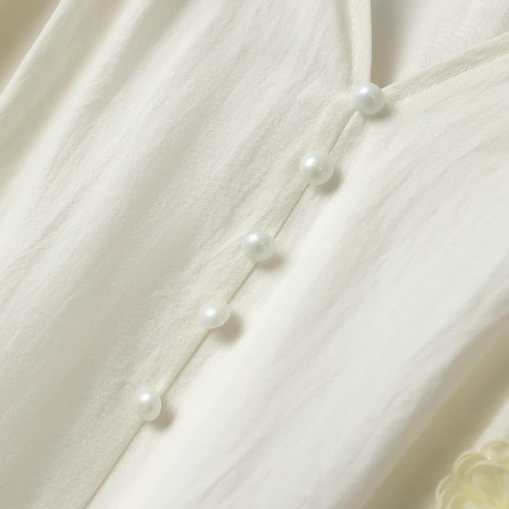 Robe midi ivoire à franges et taille nouée, style bohème doux - image 2