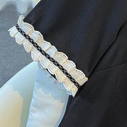 Robe midi en dentelle contrastée grande taille - image 3
