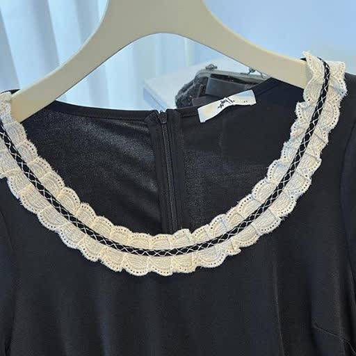 Robe midi en dentelle contrastée grande taille - image 2