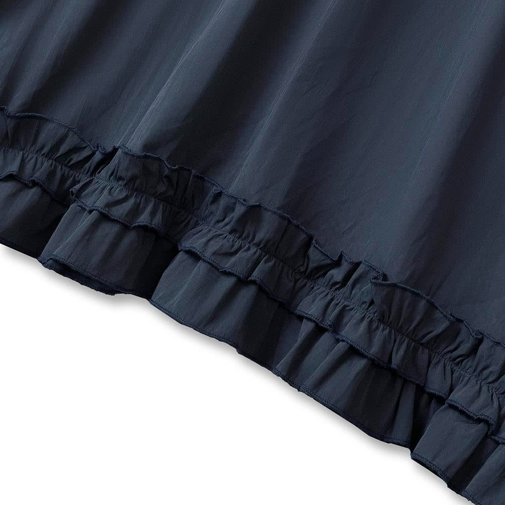 Robe midi marine grande taille à nouer dans le dos et ourlet à volants - image 3