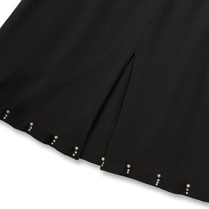 Ensemble jupe midi à manches courtes froncées et nœud latéral grande taille - image 8