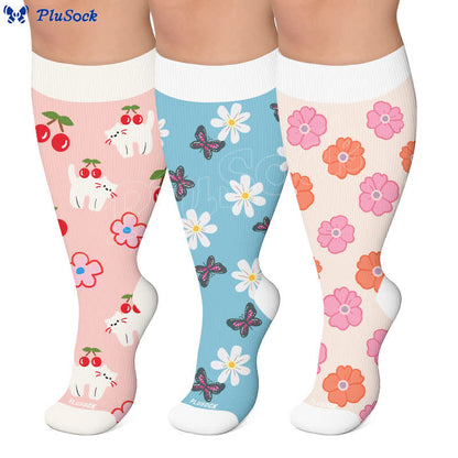 Chaussettes de compression Daisy Butterfly grandes tailles - image 0