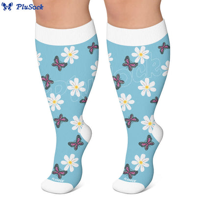 Chaussettes de compression Daisy Butterfly grandes tailles - image 5