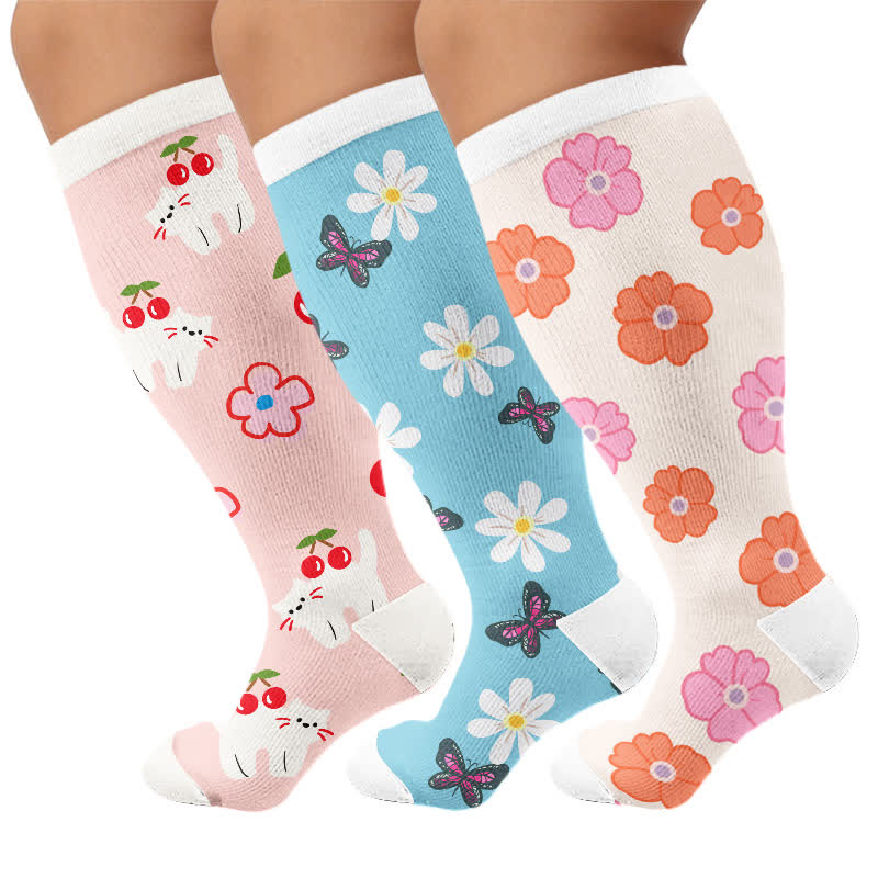 Chaussettes de compression Daisy Butterfly grandes tailles - image 4