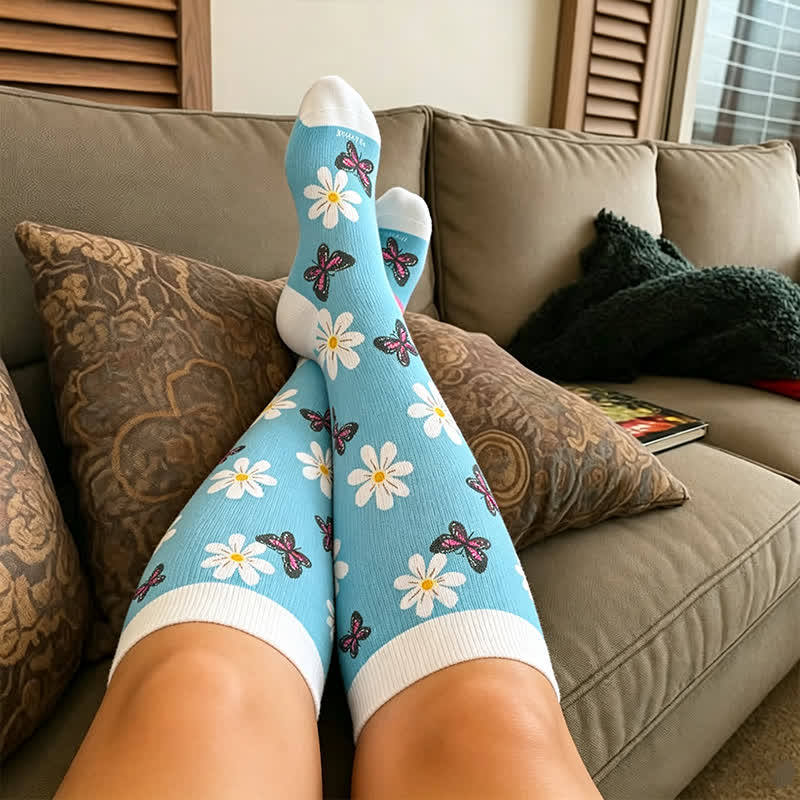 Chaussettes de compression Daisy Butterfly grandes tailles - image 3