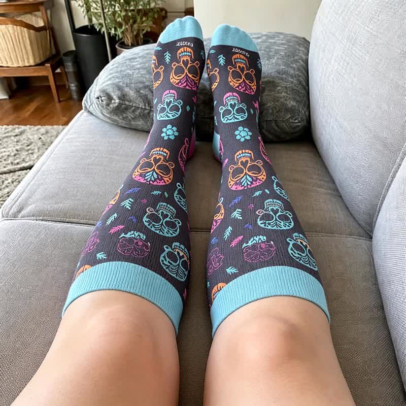 Chaussettes de compression grandes tailles à tête de sucre - image 1