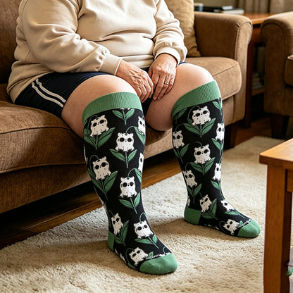 Chaussettes de compression mignonnes et effrayantes grandes tailles - Vert clair - 4XL - image 2