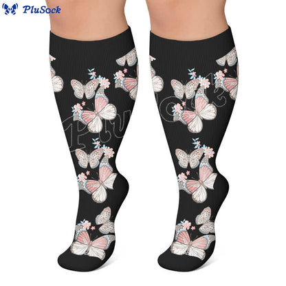 Chaussettes de compression fleuries grandes tailles - image 4