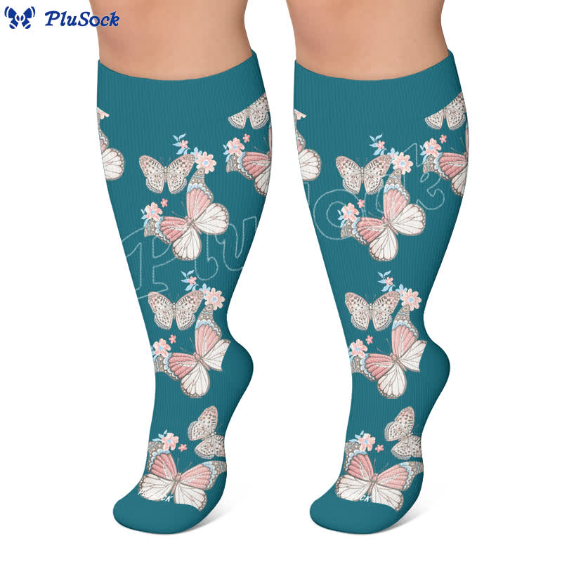 Chaussettes de compression fleuries grandes tailles - image 6