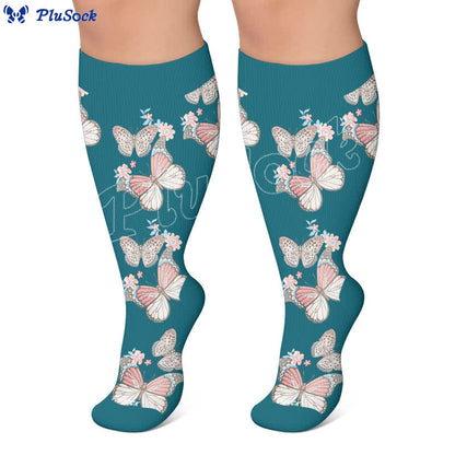 Chaussettes de compression fleuries grandes tailles - image 6
