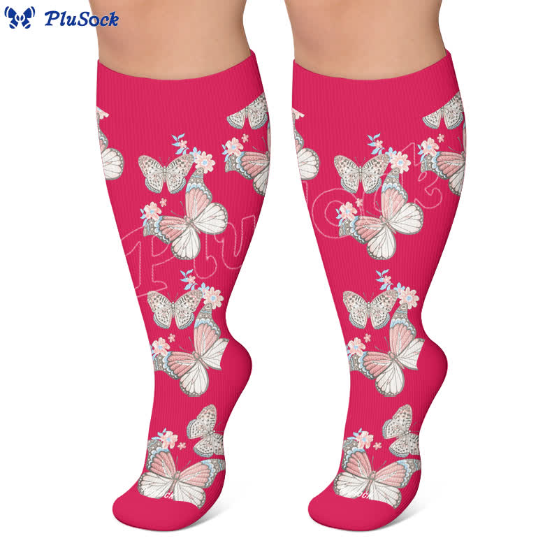 Chaussettes de compression fleuries grandes tailles - image 5
