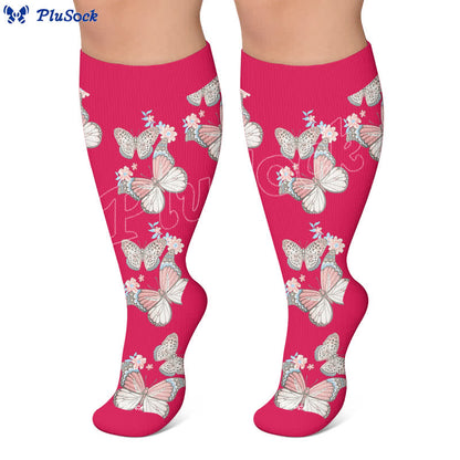 Chaussettes de compression fleuries grandes tailles - image 5