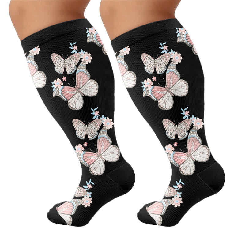 Chaussettes de compression fleuries grandes tailles - image 8