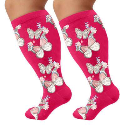 Chaussettes de compression fleuries grandes tailles - image 9