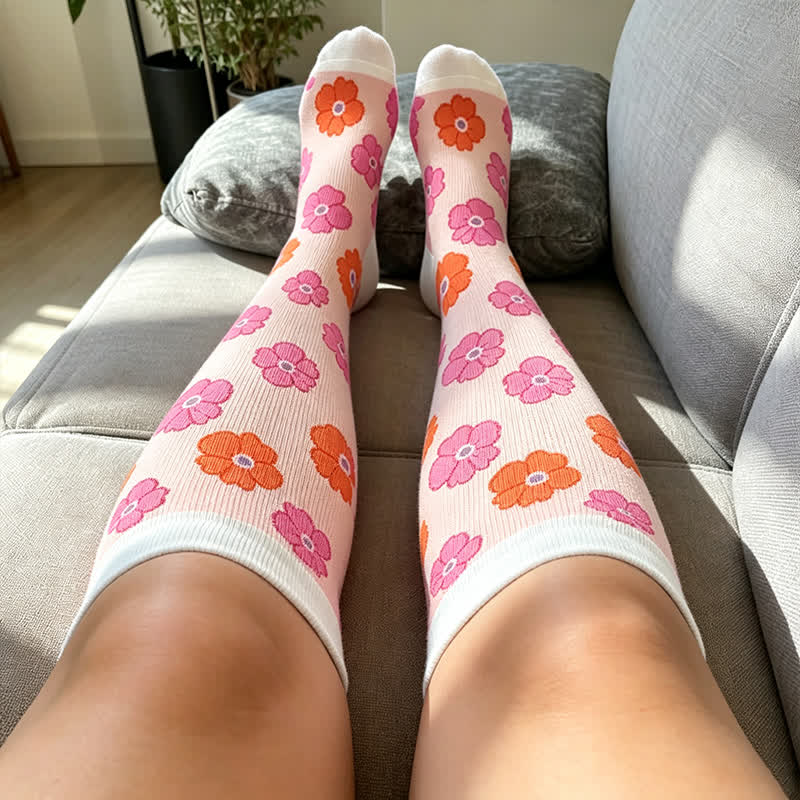 Chaussettes de compression Daisy Butterfly grandes tailles - image 2