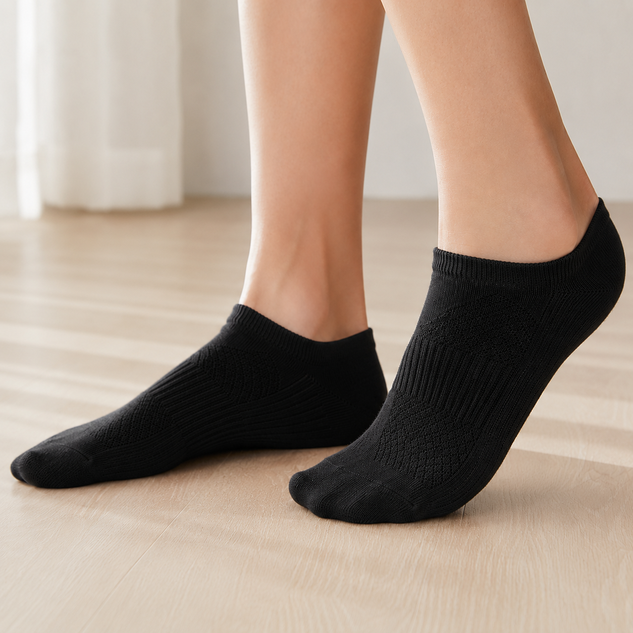 Chaussettes de cheville respirantes en soie glacée antibactérienne (5 paires) - image 2
