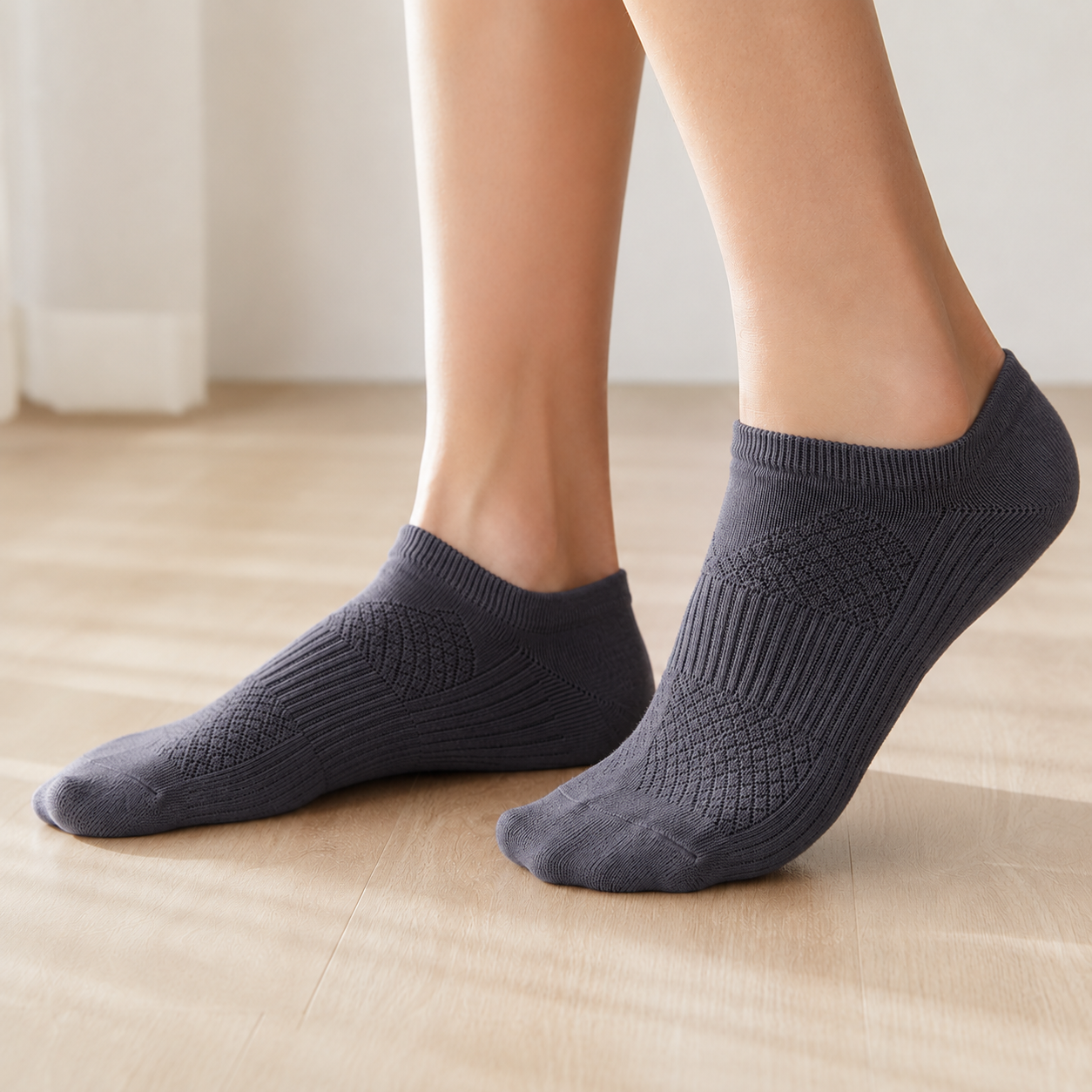Chaussettes de cheville respirantes en soie glacée antibactérienne (5 paires) - image 5